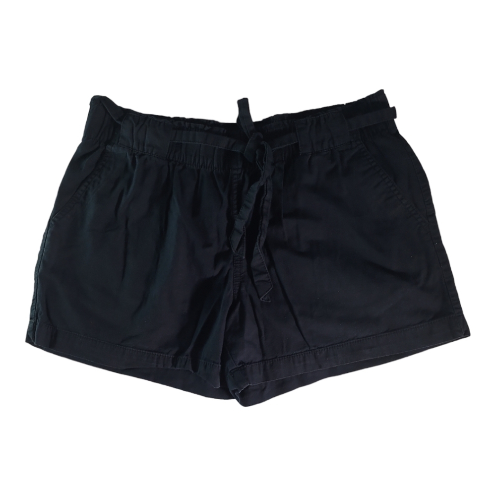 3/$15 George black size 12 elastic waist belted pocketed shorts cotton/rayon